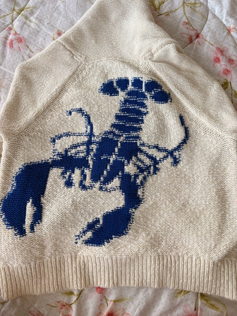 Anthropologie Maeve Lobster Cardigan
